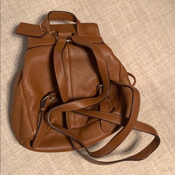 Tan coach mini backpack
